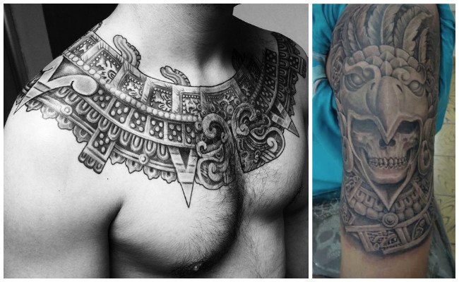 Tatuaje azteca a color