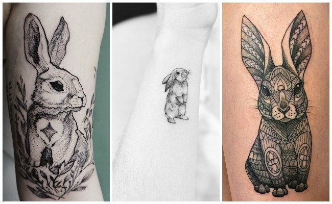 Tatuaje conejo geométrico