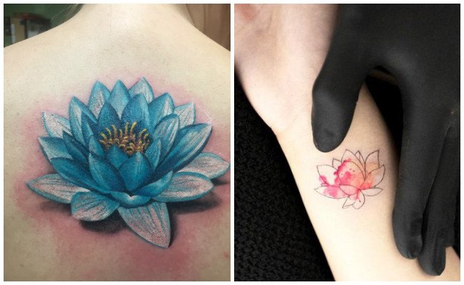 Tatuaje flor de loto en el pecho