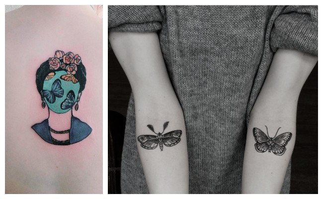 Tatuaje de mariposas en el antebrazo