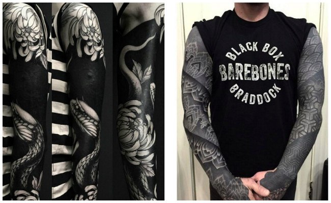 Tatuaje negro descolorido