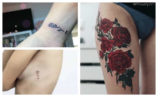 Tatuaje de rosa femenino