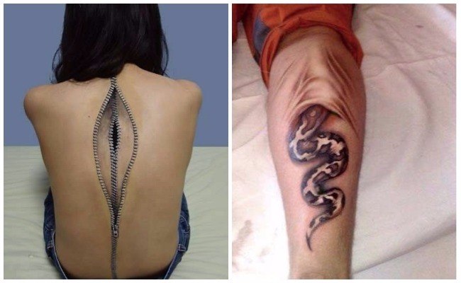 Tatuajes 3d desgarrando la piel