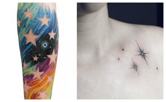 Tatuajes a color de estrellas