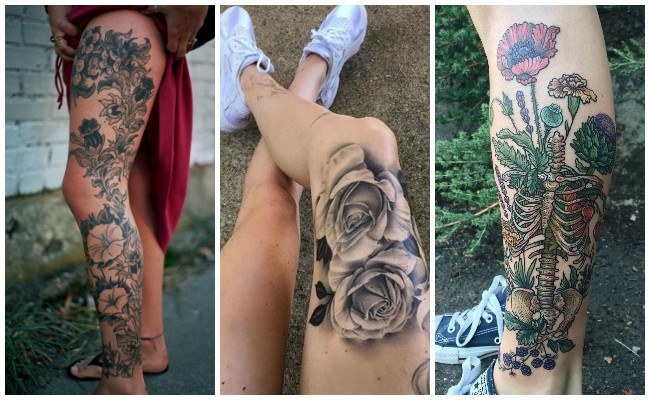 Tatuajes de atrapasueños en la pierna