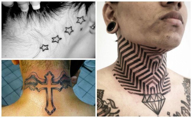 Tatuajes de besos en el cuello