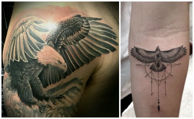 Tatuajes de águilas en la espalda