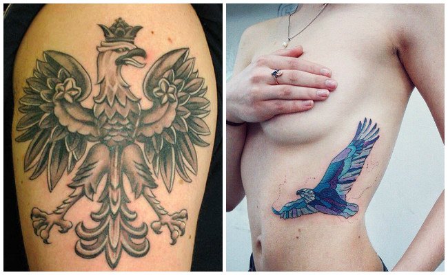 Tatuajes de águilas en la pierna