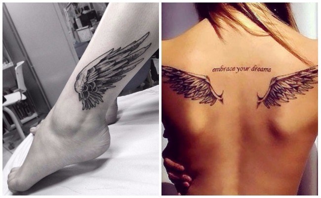 Tatuajes de alas con nombres