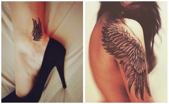 Tatuajes de alas en el brazo