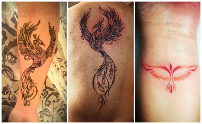 Tatuajes de ave fénix a color