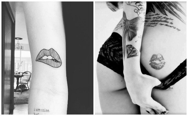 Tatuajes de besos en la pelvis