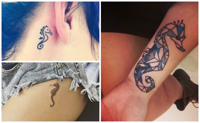 Tatuajes de caballitos de mar en el brazo