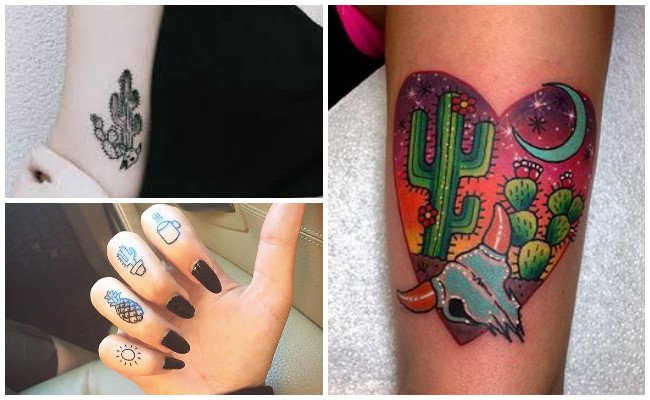 Tatuajes de cactus en el brazo