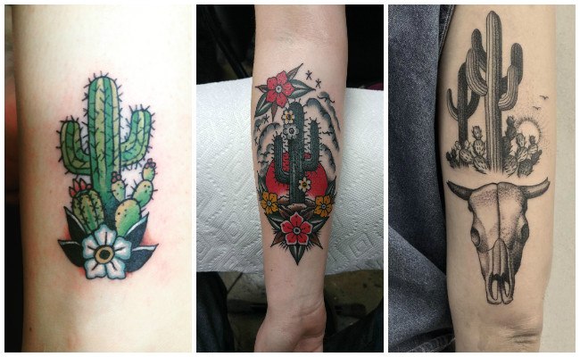 Tatuajes de cactus en el desierto