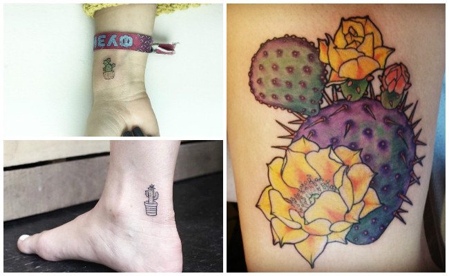 Tatuajes de cactus en el pie