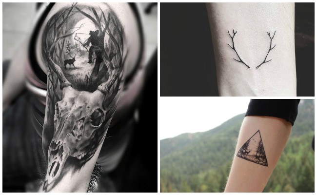Tatuajes de ciervos en la mano