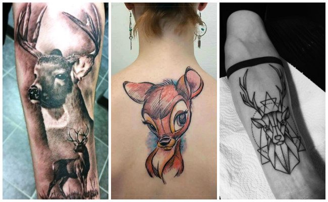 Tatuajes de ciervos en el pecho