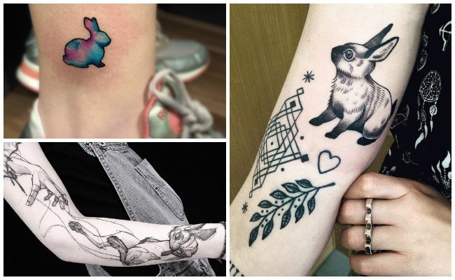 Tatuajes de conejos en el brazo