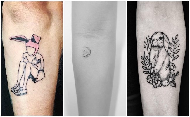 Tatuajes de conejos en la espalda