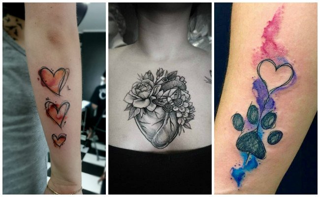 Tatuajes de corazones en el brazo