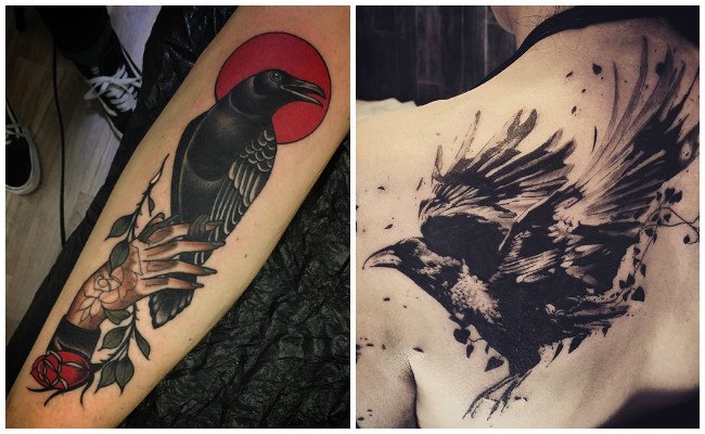 Tatuajes de cuervos y calaveras