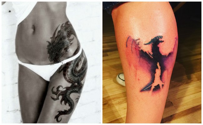 Tatuajes de dragones en el brazo