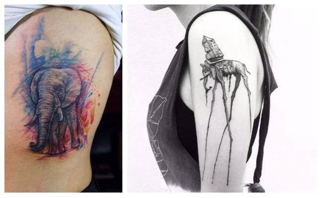 Tatuajes de elefantes Dalí