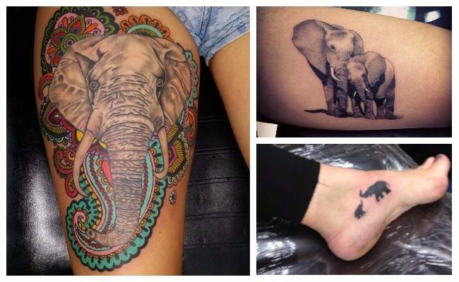 Tatuajes de elefantes familia