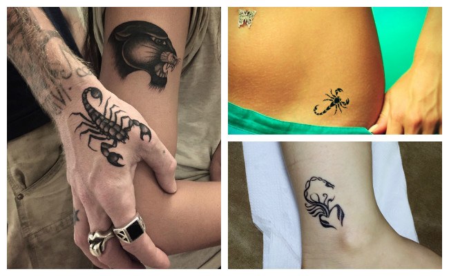 Tatuajes de escorpiones en el cuello