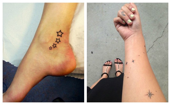 Tatuajes de estrellas en el pie