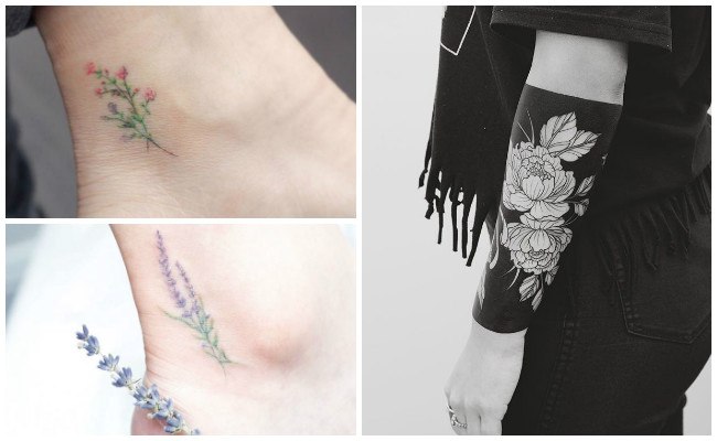 Tatuajes de flores en la muñeca