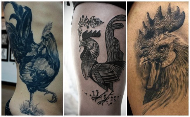 Tatuajes de gallos en el brazo
