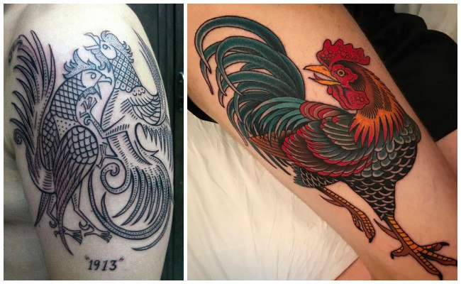 Tatuajes de gallos para hombre