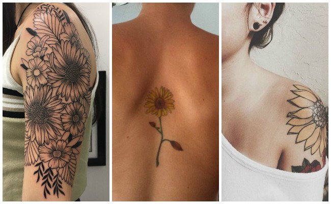 Tatuajes de girasoles para mujeres