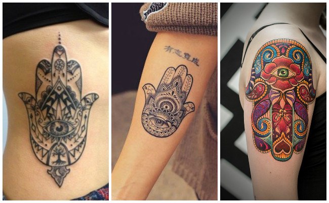Tatuajes de la mano de fátima para mujeres