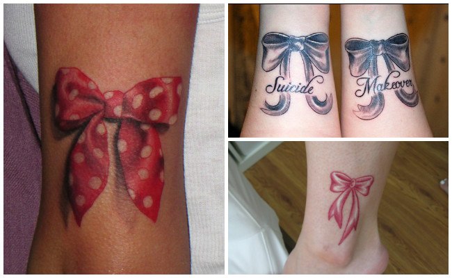 Tatuajes de lazos en la pierna