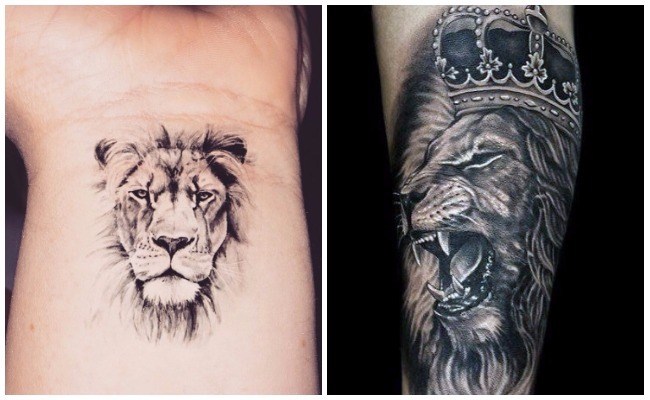Tatuajes de leones con corona