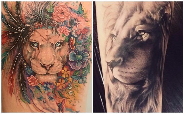 Tatuajes de leones en el pecho