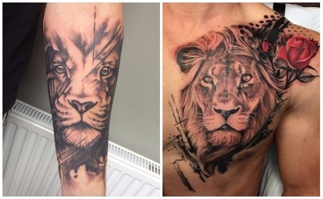 Tatuajes de leones y lobos