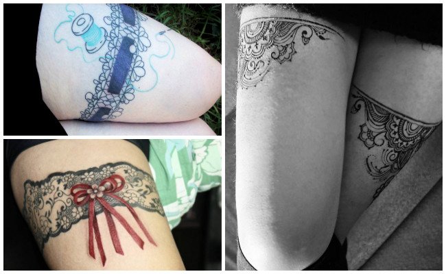 Tatuajes de ligueros con encaje