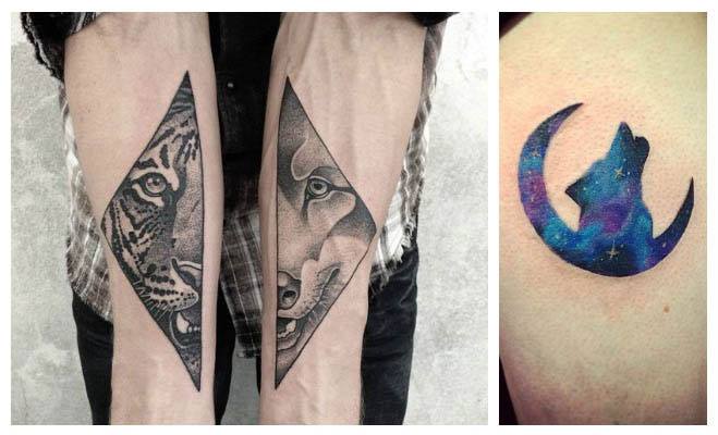Diseños de tatuajes de lobos en colores