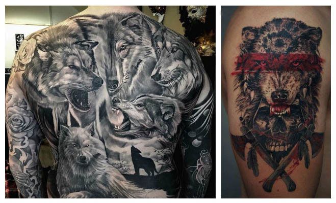 Tatuajes de lobos feroces