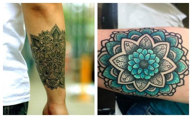 Tatuajes de mandalas a color bonito