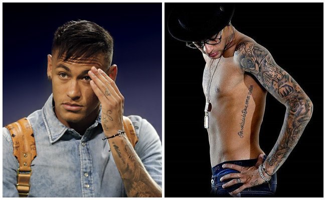 Tatuajes de neymar en el cuello