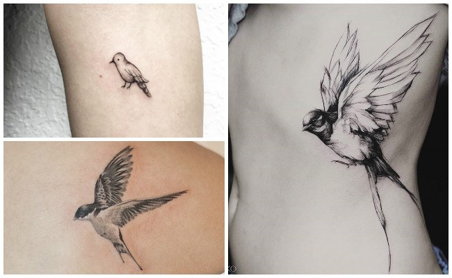 Tatuajes de pájaros para mujer
