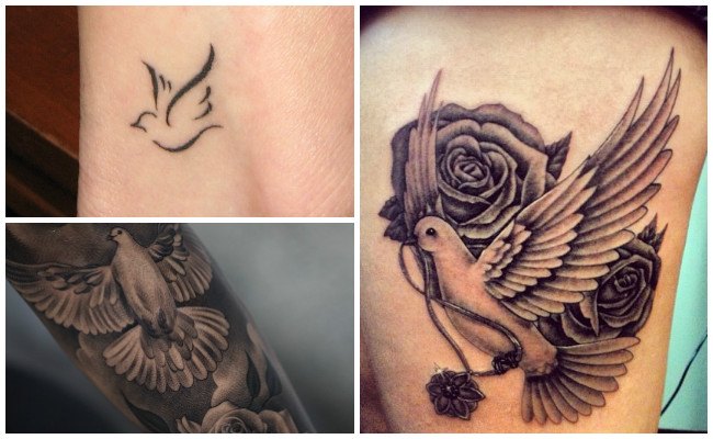 Tatuajes de palomas de la paz