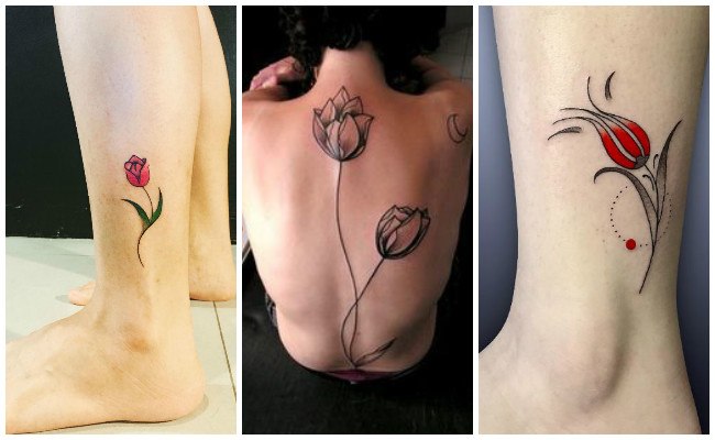 Tatuajes de tulipanes azules
