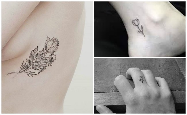 Tatuajes de tulipanes en el hombro
