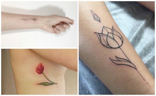 Tatuajes de tulipanes con nombres